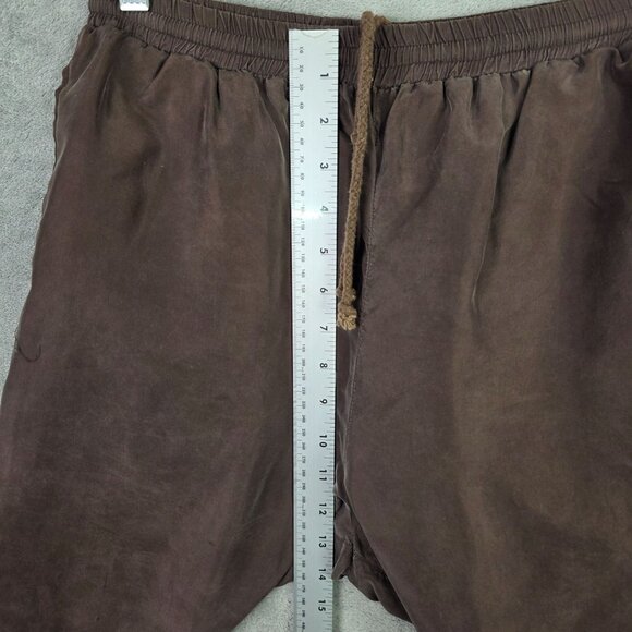 Womens Vintage Outbrook Brown 100% Silk 2 Piece Jacket & Pant Set Outfit Size S - Picture 9 of 14